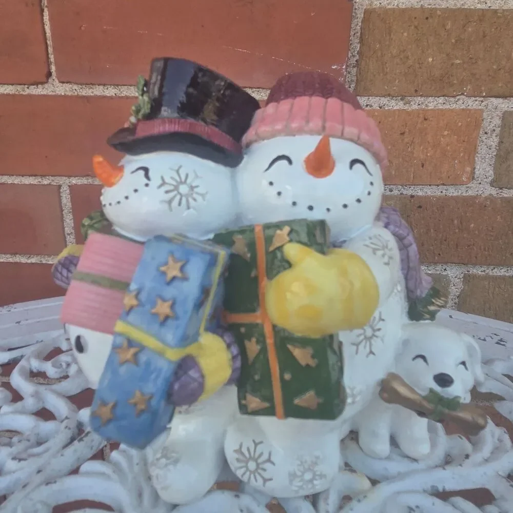 Fitz & Floyd Frosty Folks Musical Snowmen We Wish You Merry Christmas w/ Box